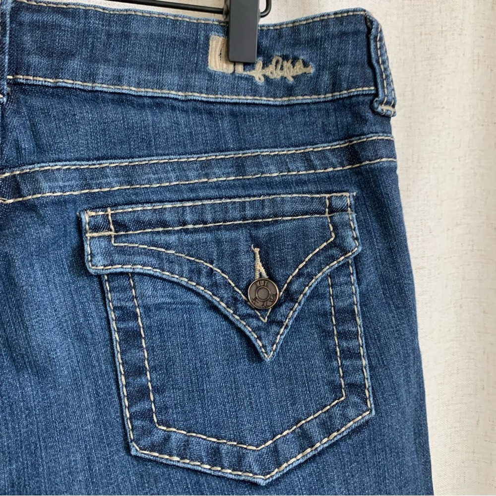 Kut from the Kloth Cropped Capri Mid Rise Flap Pocket Denim Jeans 12 - Picture 6 of 9